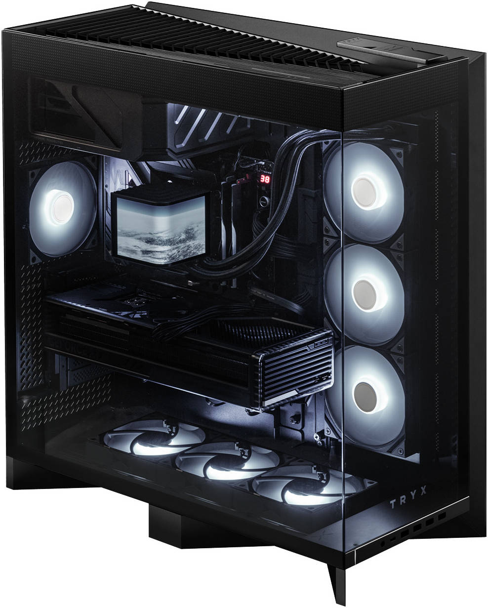 TRYX LUCA L70 Mid-tower E-ATX Computer Case, Up to 420mm Radiator & 10x Fan Support, Quick-Access Front Panel, 6000 Series Anodized Aluminum Frame, Black | C-L700N-NN0H-G0K