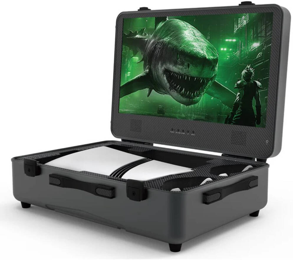 Sharx Quest 24", QHD, 165hz, 1 ms, IPS, Trolly Portable Gaming SuitCase, Dual 7W Yamaha Speakers, HDMI 2.1, Type-C Hub, Detachable Trolley, VRR, ALLM, PS5 & Xbox S Compatibility, Black | PQ-24Q165I
