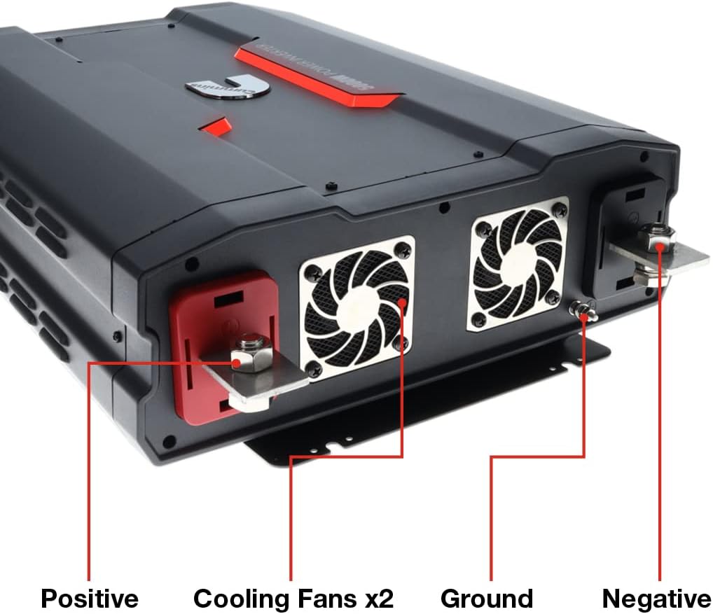 Cummins 5000 Watts Inverter Modified Sine Wave Truck Inverter 12 Volts to 110 Volts Four AC Outlets Two USB Ports (Plus Cable Kit)- CMN5000W - Inverters for Vehicles, Van Life, Camping