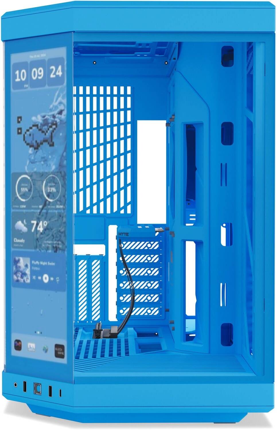 HYTE Y70 Touch Infinite Dual Chamber Mid-Tower ATX PC Gaming Case, Supports Up to 360mm Radiator & 10x 120mm Fans, Nexus Touch, 1x USB-C 3.2 Gen 2, 2x USB-A 3.2 Gen 1, Blueberry Milk | CS-HYTE-Y70-BM