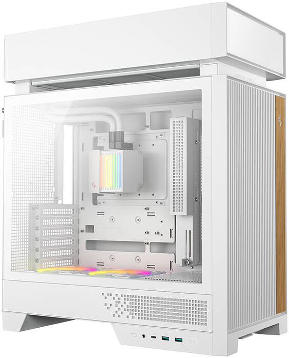 DeepCool CL6600 Computer Case, Pre-installed 360mm ARGB Liquid Cooler & 2x FL12R SE ARGB Fans, ABS + SPCC + Tempered Glass Material, White | R-CL6600-WHNNA0-G