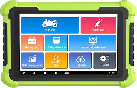 M400 Intelligent Motorcycle Diagnostic Scanner, 8-Inch Touchscreen, ABS System Test & Injector/Battery/Relay Detection, Compatible with Asian/European Motorcycles, Read/Clear Fault Codes & Live Data