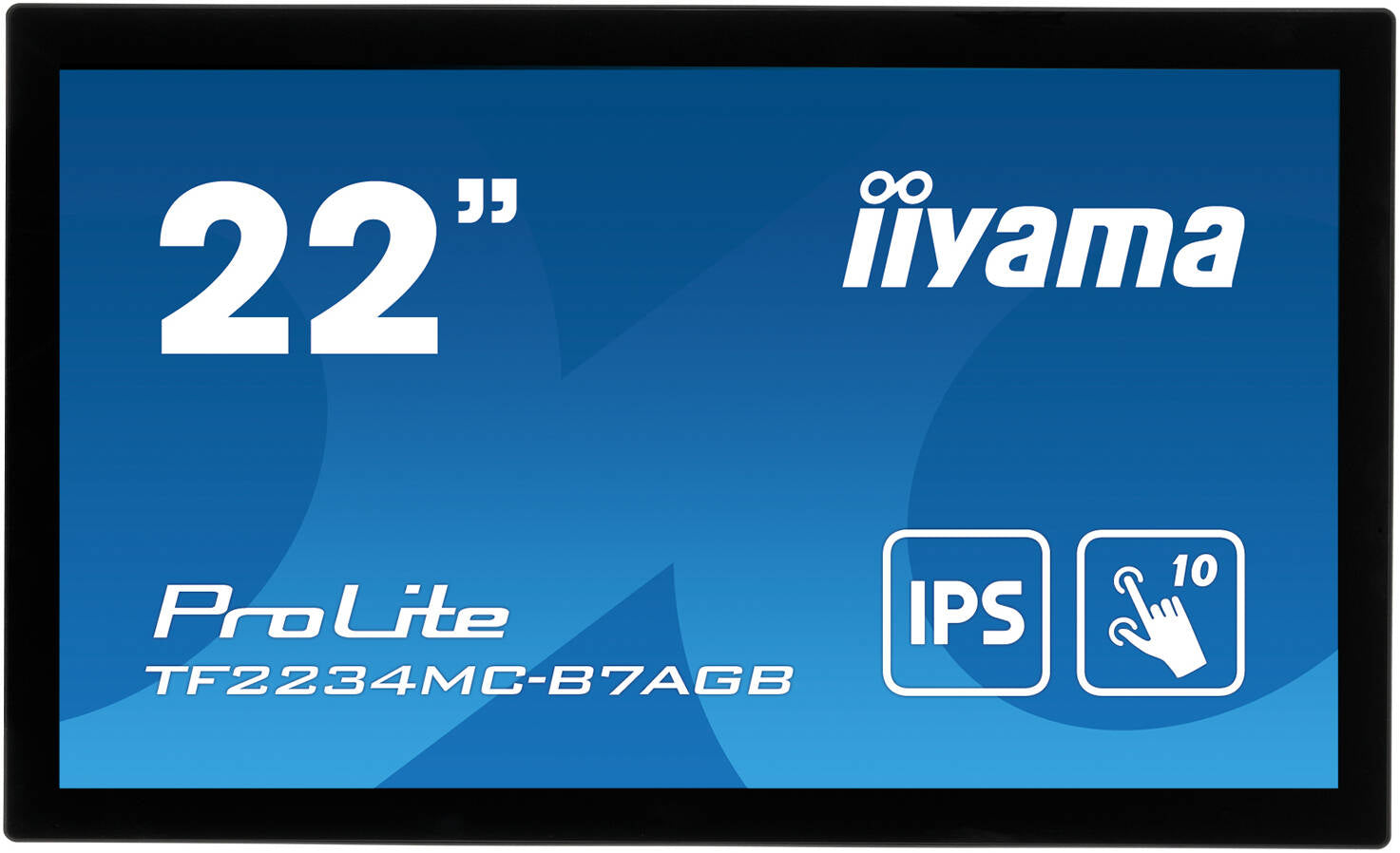 iiyama ProLite TF2234MC-B7AGB Open Frame Monitor, 22" FHD IPS LED Anti-Glare Display, 60Hz Refresh Rate, 8ms (GtG) Response Time, Projective Capacitive Touch, 10 Touch Points, Black | TF2234MC-B7AGB