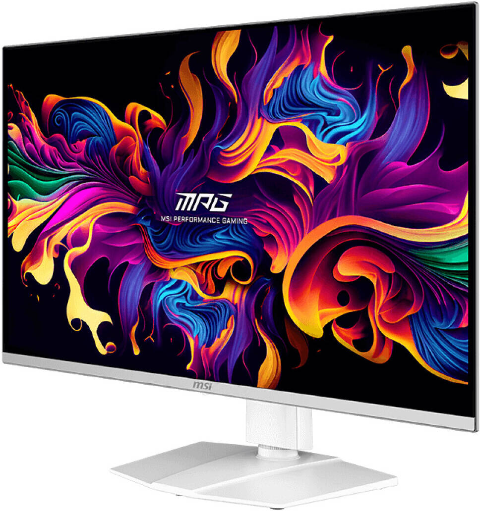 MSI MPG 321URXW Gaming Monitor, 32" QD-OLED Display, 4K UHD Resolution, 240Hz Refresh Rate, 0.03ms (GtG) Response Time, NVIDIA G-Sync Compatible, White | MPG-321URXW-QD-OLED
