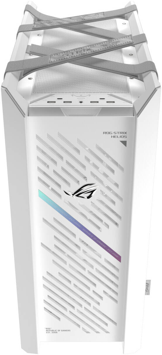 ASUS Strix Helios II GX601S Gaming Mid Tower Computer Case, 4x 140mm Pre-Installed Fans, Up to 420mm Radiator & 7x Fan Support, USB-C 20Gbps, Cable Management, PSU Shroud, White | 90DC00W3-B39000