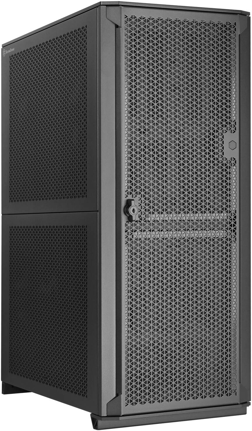 SilverStone ALTA D1 Full Tower Modular Workstation Chassis, 2x 180mm & 1x 140mm Black Pre-Installed Fans, 360mm Radiator Support, 4 x Internal 3.5" Drive Bays, Mesh Side Panel, Black | SST-ALD1B