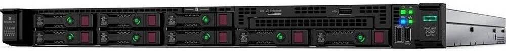 HPE ProLiant DL360 Gen10 Server, Intel Xeon-Silver 4309Y 8-Core, 64GB RAM, 8 SFF SAS/SATA HDD Storage, 4x 2.4TB SAS, SmartRAID SR416i-a x16 Lanes 4GB Cache, 800W Power Supply | ProLiant-DL360