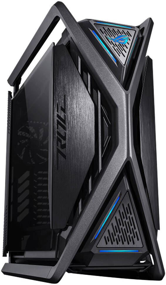 ASUS ROG Hyperion GR701 E-ATX PC Case, BTF Edition, Tempered Glass Side Panels, Up to 420mm Dual Radiator, 4*140mm Fans, Metal GPU Holder, Compnent Storage, ARGB Fan Hub, Black | 90DC00F0-B39020