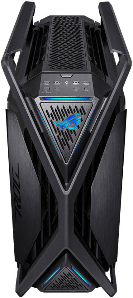 ASUS ROG Hyperion GR701 E-ATX PC Case, BTF Edition, Tempered Glass Side Panels, Up to 420mm Dual Radiator, 4*140mm Fans, Metal GPU Holder, Compnent Storage, ARGB Fan Hub, Black | 90DC00F0-B39020