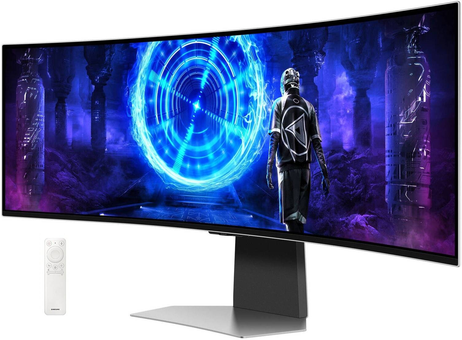 SAMSUNG Odyssey G95SD G9 Gaming Curved Smart Monitor, 49" OLED Display, DQHD Resolution, 240Hz Refresh Rate, 0.03 (GtG) Response Time, FreeSync Premium Pro & G-Sync, White | LS49DG952SMXUE