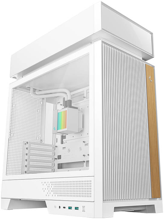 DeepCool CL6600 Computer Case, Pre-installed 360mm ARGB Liquid Cooler & 2x FL12R SE ARGB Fans, ABS + SPCC + Tempered Glass Material, White | R-CL6600-WHNNA0-G