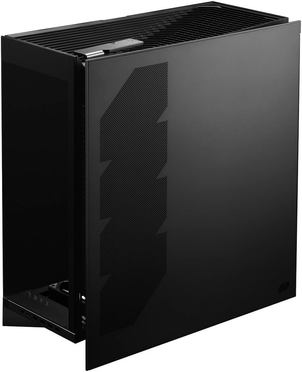 TRYX LUCA L70 Mid-tower E-ATX Computer Case, Up to 420mm Radiator & 10x Fan Support, Quick-Access Front Panel, 6000 Series Anodized Aluminum Frame, Black | C-L700N-NN0H-G0K