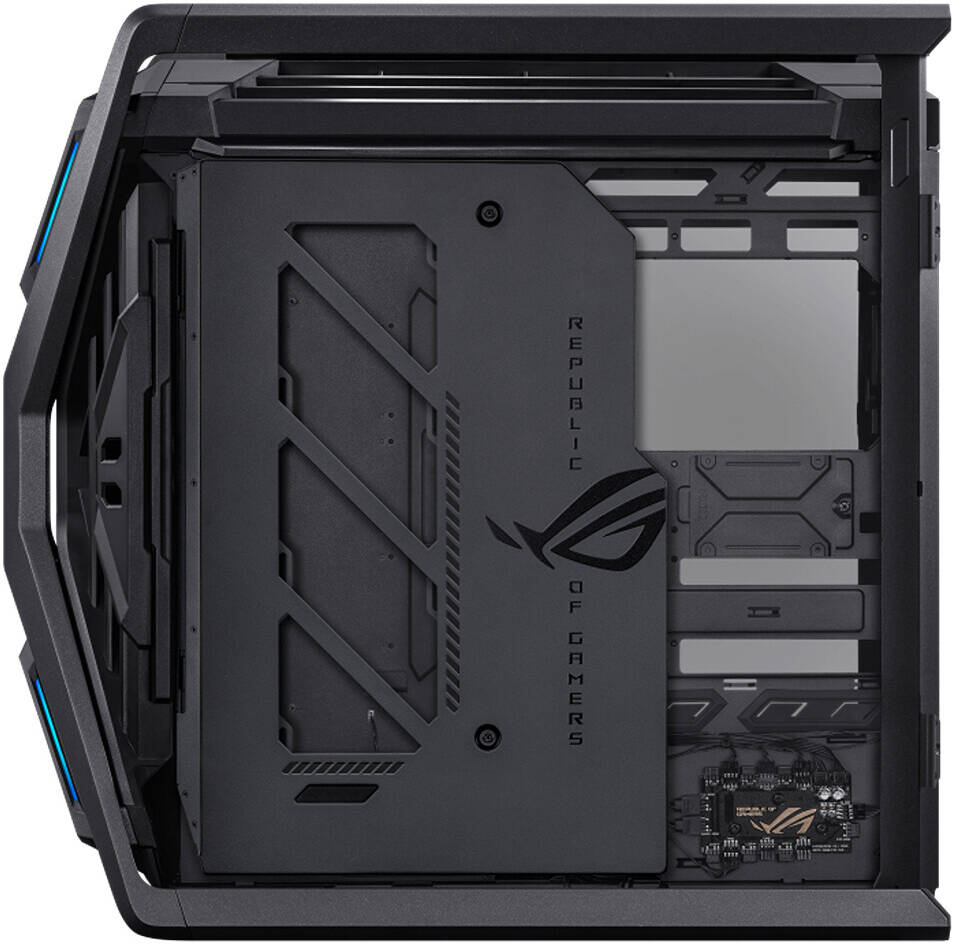 ASUS ROG Hyperion GR701 E-ATX PC Case, BTF Edition, Tempered Glass Side Panels, Up to 420mm Dual Radiator, 4*140mm Fans, Metal GPU Holder, Compnent Storage, ARGB Fan Hub, Black | 90DC00F0-B39020