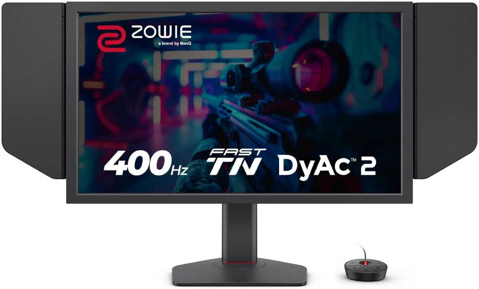 BenQ Zowie XL2566X+ Gaming Monitor, 24" TN Display, FHD Resolution, Up to 400Hz Refresh Rate, DyAc 2 Technology, Black eQualizer, Color Vibrance, S Switch, Shielding Hood, Black | XL2566X+