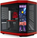 HYTE Y70 Touch Infinite Dual Chamber Mid-Tower ATX Computer Case, 14.5" 688 x 2560 (2.5K) Touch Display, Up to 10 Fans & 360mm Radiator Support, Red-Black | CS-HYTE-Y70TI-RB