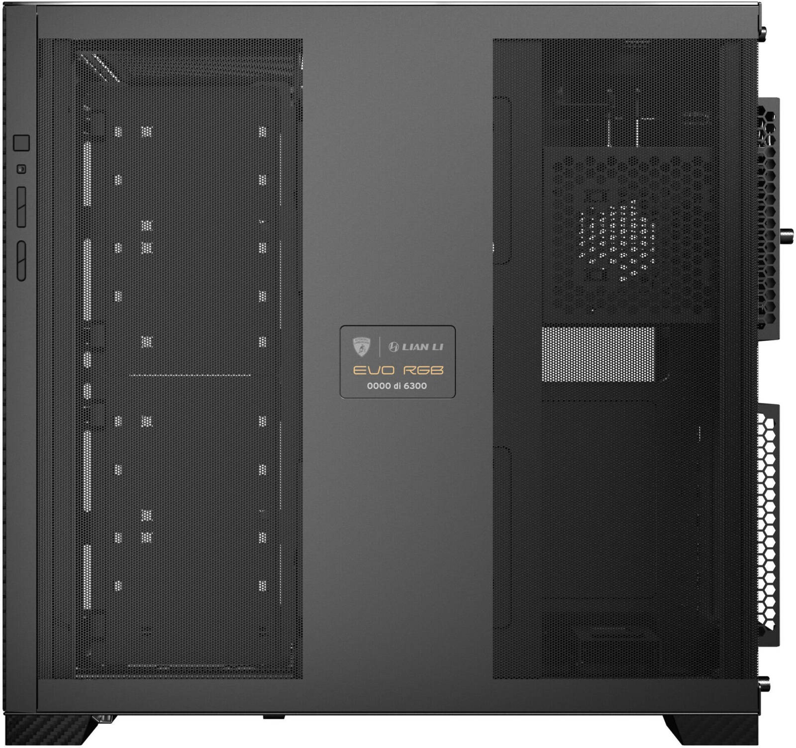 Lian Li O11D EVO RGB Automobili Lamborghini Edition Tower Computer Case, Up to 420mm Radiator & 9x Fan Support, 5″ LCD Display, 4mm Tempered Glass Panel Material, Black | G99.O11DERGBL.00