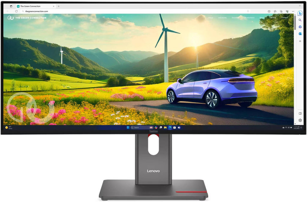 Lenovo ThinkVision P34WD-40 Monitor, 34" IPS WLED Display, WQHD Resolution, 120Hz Refresh Rate, 4ms (Extreme Mode) Response Time, 4-Sided Ultra Thin Bezel, Eclipse Black | 64ADGAT1UK