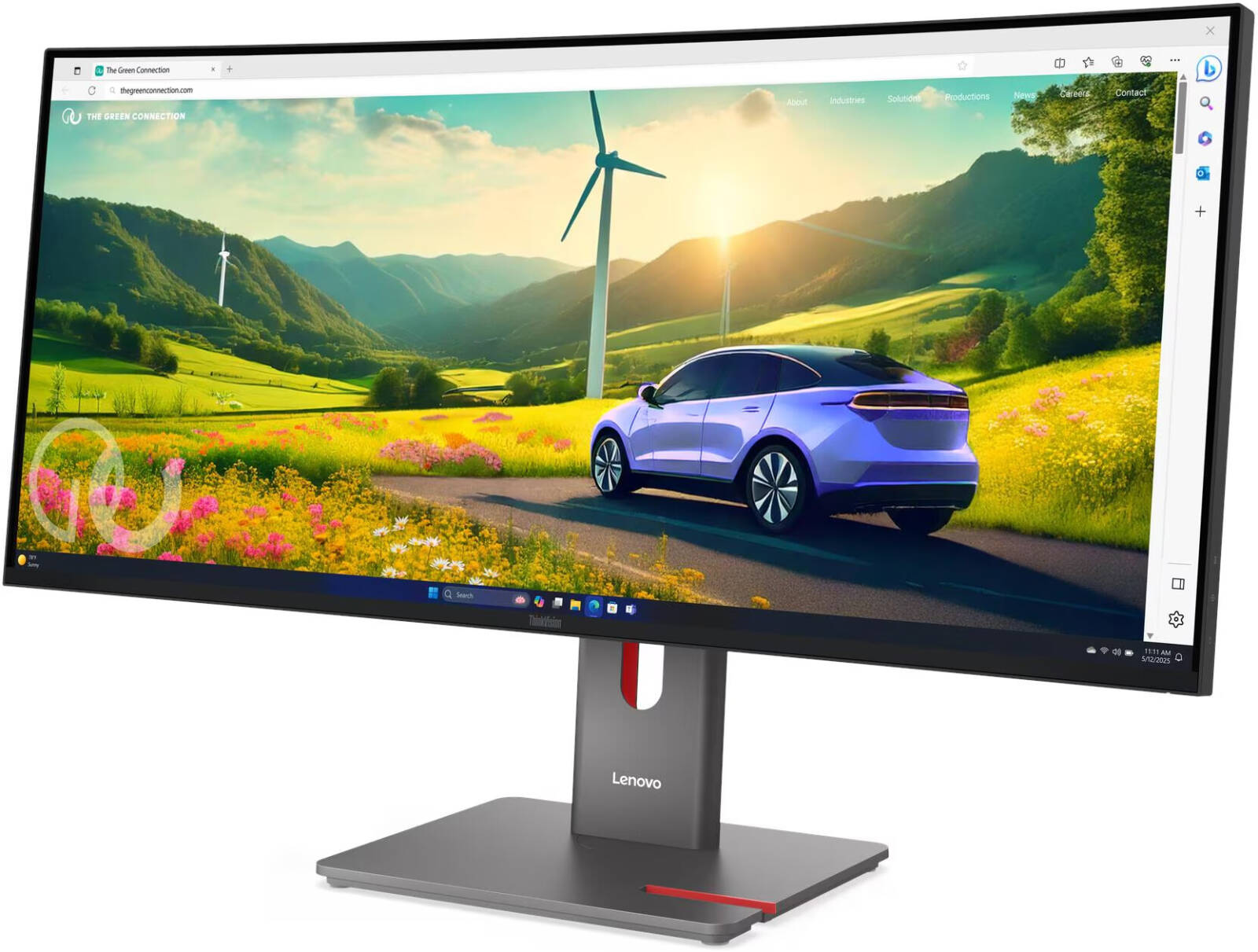 Lenovo ThinkVision P34WD-40 Monitor, 34" IPS WLED Display, WQHD Resolution, 120Hz Refresh Rate, 4ms (Extreme Mode) Response Time, 4-Sided Ultra Thin Bezel, Eclipse Black | 64ADGAT1UK