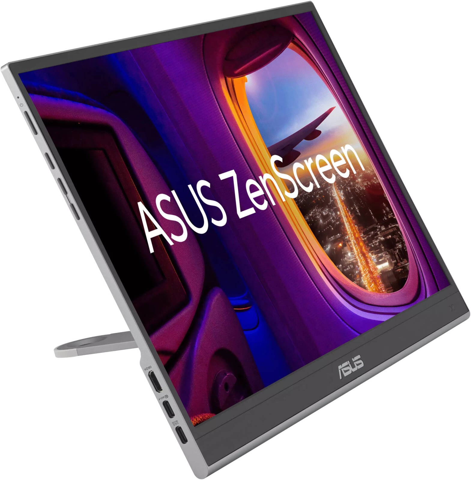 ASUS MQ16AHE ZenScreen OLED Portable Monitor, 16" FHD OLED Display, 60Hz Refresh Rate, 1ms (GTG) Response Time, Flicker-Free, GamePlus, 360° Kickstand, 1073.7M Display Colors, Silver | MQ16AHE