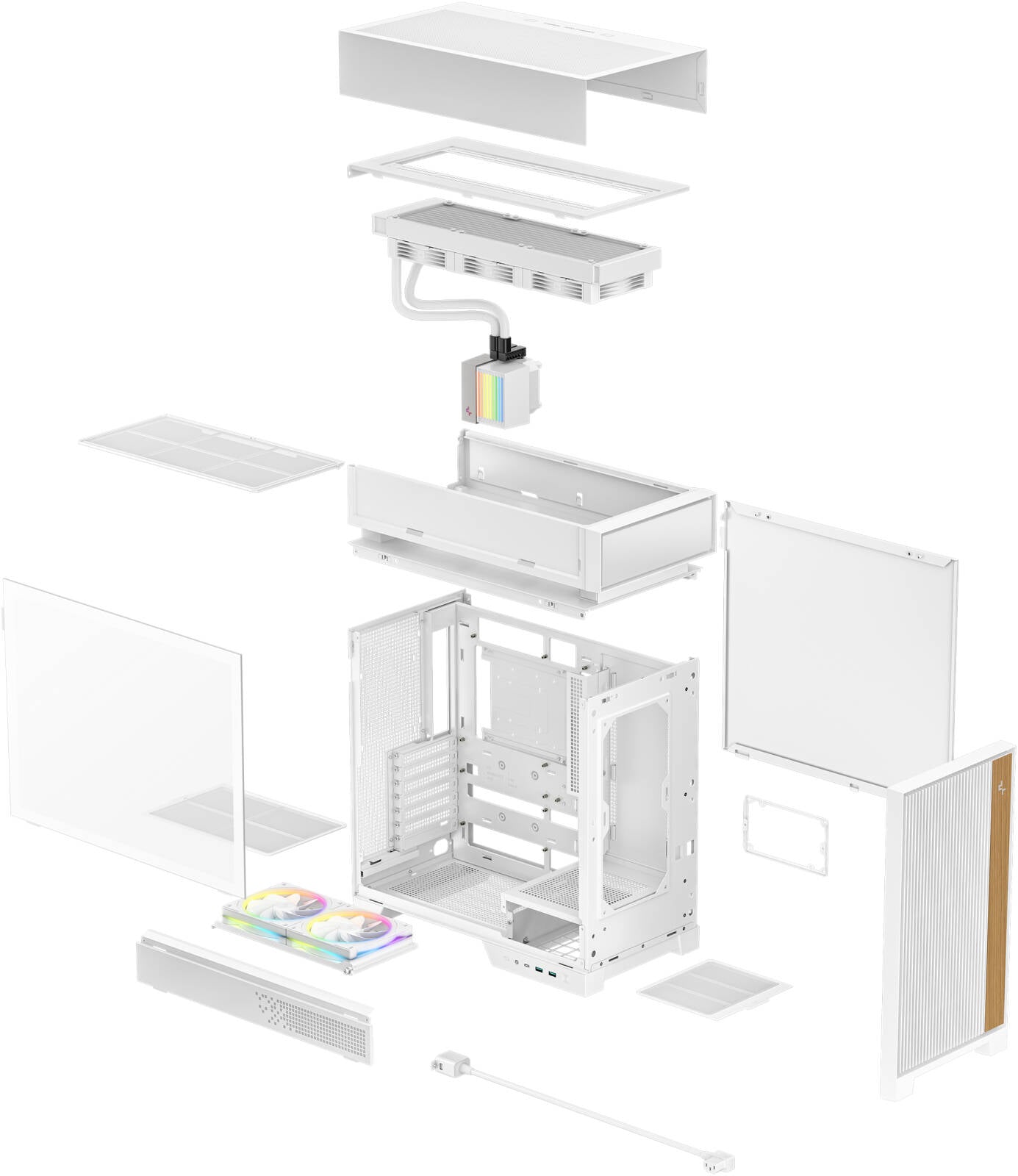 DeepCool CL6600 Computer Case, Pre-installed 360mm ARGB Liquid Cooler & 2x FL12R SE ARGB Fans, ABS + SPCC + Tempered Glass Material, White | R-CL6600-WHNNA0-G