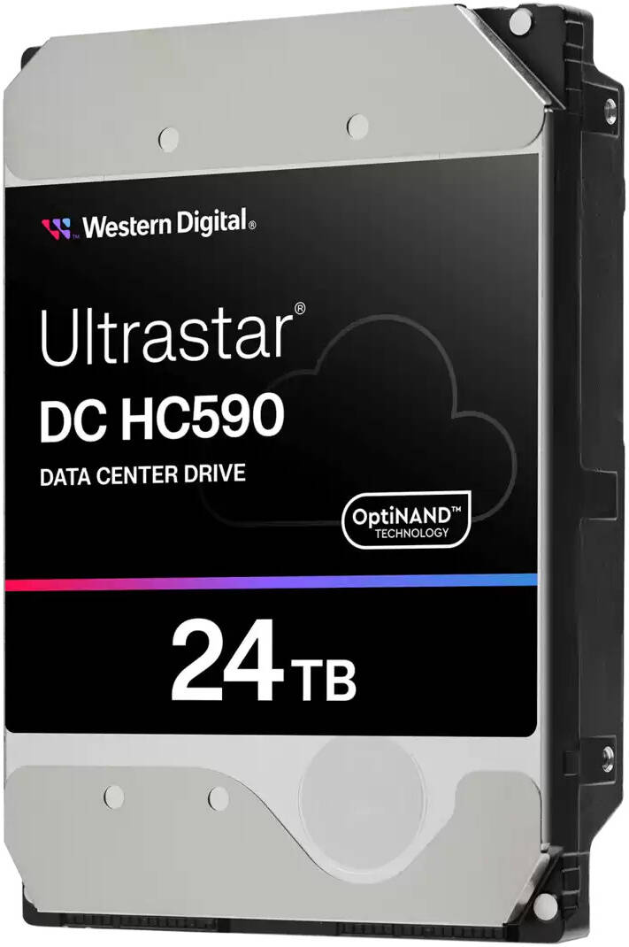 Western Digital Ultrastar DC HC590 Data Center Internal Hard Drive, 24TB Capacity, SATA 6 Gb/s, SAS Interface, CMR Technology, SE Security | WUH722624ALE6L4 / 0F65684