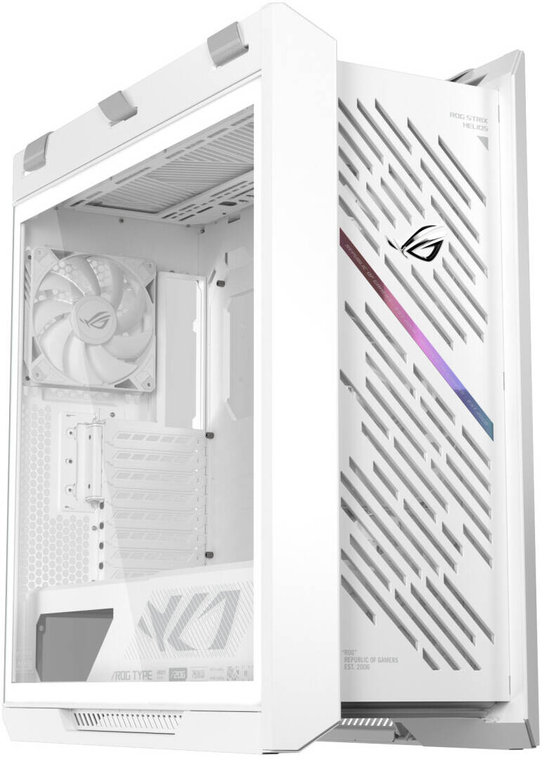 ASUS Strix Helios II GX601S Gaming Mid Tower Computer Case, 4x 140mm Pre-Installed Fans, Up to 420mm Radiator & 7x Fan Support, USB-C 20Gbps, Cable Management, PSU Shroud, White | 90DC00W3-B39000