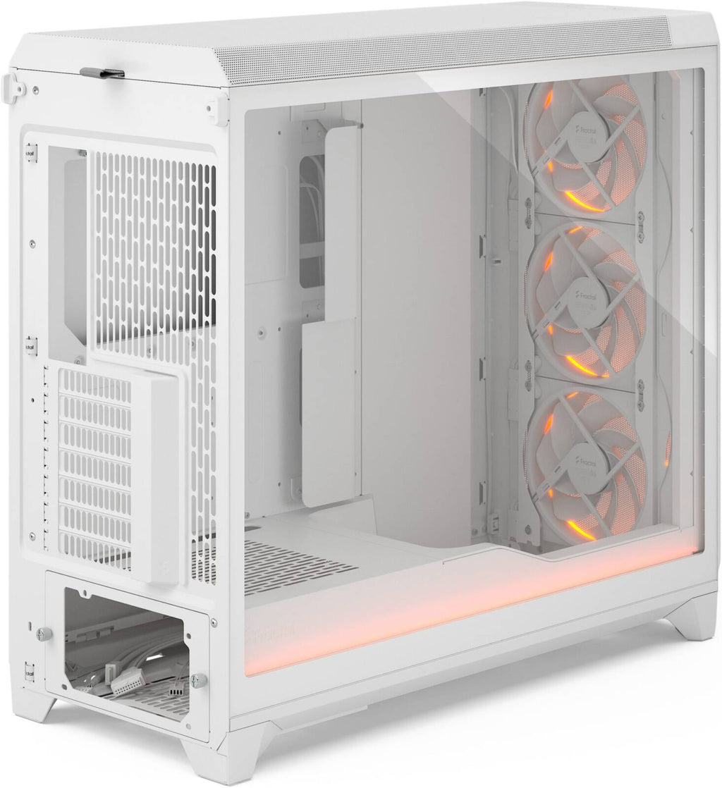 Fractal Design Meshify 3 XL Ambience Pro RGB ATX Full Tower Computer Case, 3x Momentum 14 Fans, Up to 420mm Radiator, Cable Organizers, Clear Tint Glass Panel, Tempered Glass, White | FD-C-MES3X-05